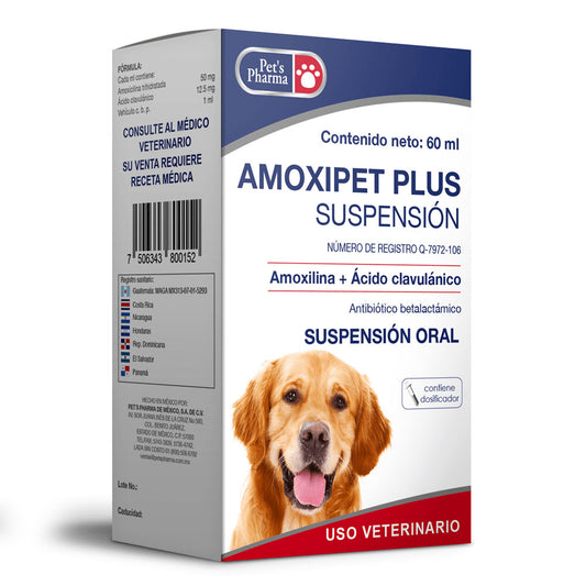 AMOXIPET PLUS suspensión (amoxicilina + ácido clavulánico)