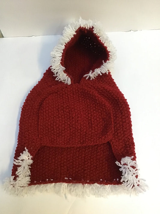 SUETER DE CROCHET NAVIDEÑO CON GORRITO.