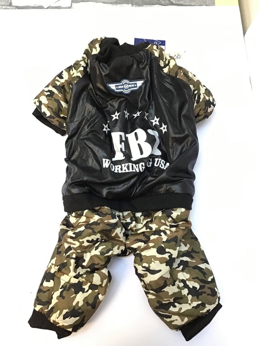 TRAJE CAMUFLADO FBI PARA MASCOTA