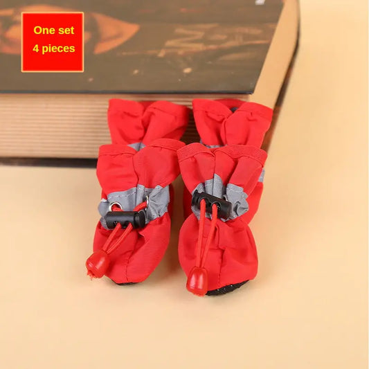 botas impermeables para perros color rojo talla m