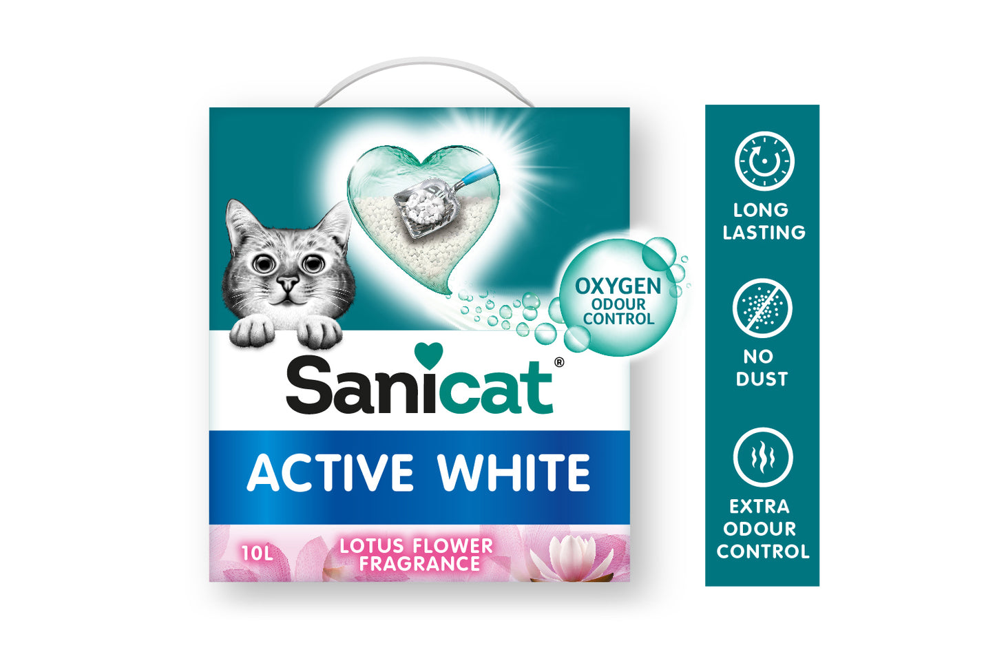 Arena para gato Sanicat clumping white olor a rosas 8L