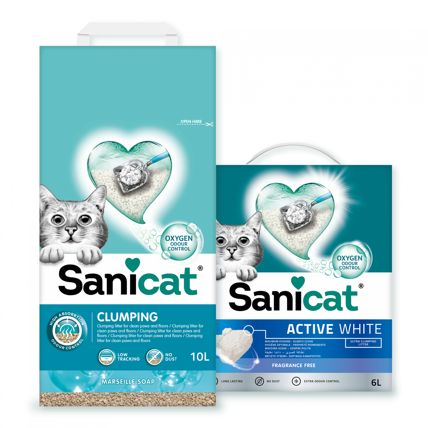 Arena para gato Sanicat clumping white olor a rosas 8L