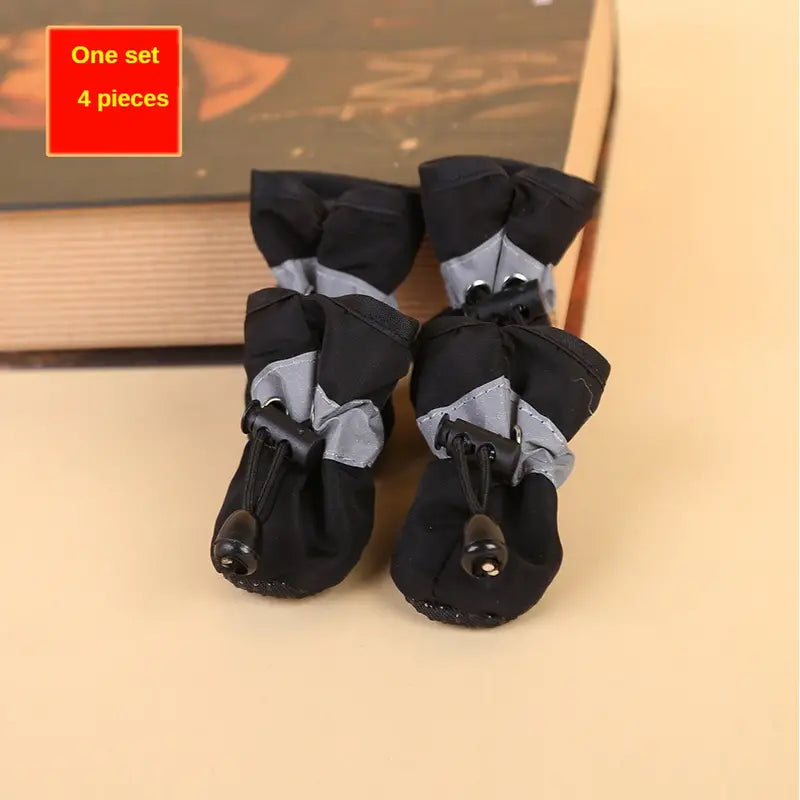 botas impermeables para perros color negro talla s